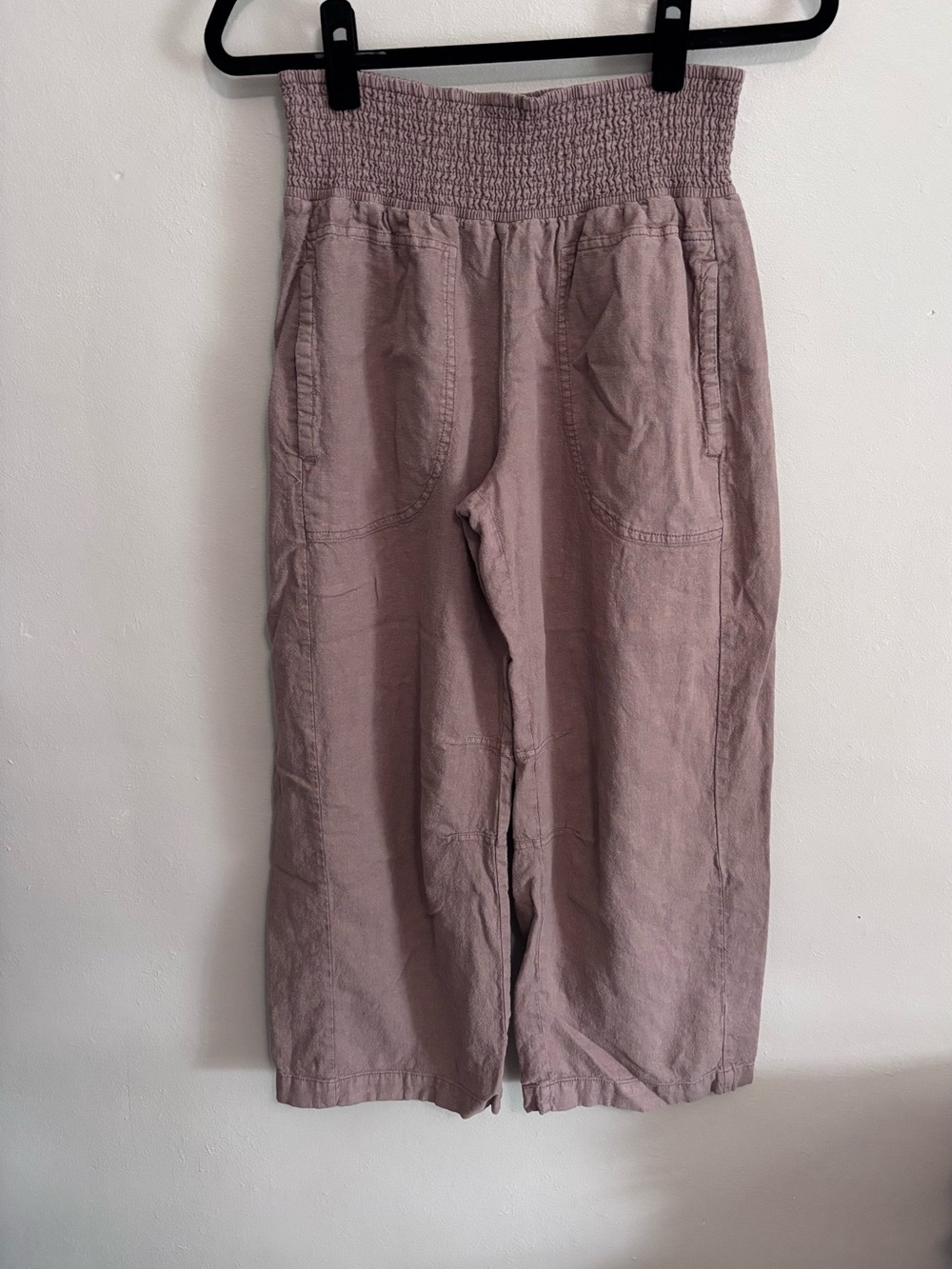Pilcro Wide Leg Cropped Linen Blend Pants